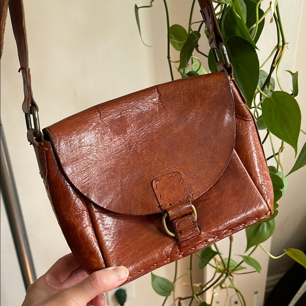 Vintage Brown Leather Shoulder Bag